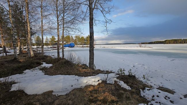 2012.4フィンランドの友人を訪ね歩く7-なつかしの13回目のPohjaslahti1．春先のSimojarvi(Simo湖）．友人の家