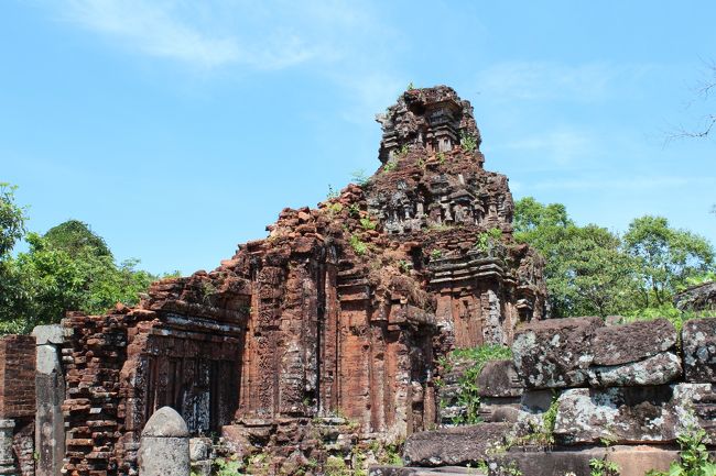 ベトナム中部にある世界文化遺産「フエ」、「ミーソン」、「ホイアン」の3か所を巡る旅です。<br />　フエに続いて『ミーソン』です。チャンパ王国の聖域と呼ばれる遺跡群。宿泊したホイアンのホテルから車で40分位だったでしょうか。<br />　ちなみに、ベトナム中部はインドシナ半島西側（ベンガル湾）からの風がラオスとの国境付近にある山脈の影響でフェーン現象を起し、異常に暑くなります。旅行中の体力を考えると、早起きをして涼しいうちの観光をお勧めします。<br /><br />参考までに日程を再記載します。<br /><br />○　5/1　NH931　成田→ホーチミンシティ　　ホーチミン泊<br />○　5/2　午前：ホーチミン観光　午後：フエに移動　　フエ泊<br />○　5/3　午前：フエ観光　　　　午後：ホイアンに移動　　ホイアン泊<br />○　5/4　午前：ミーソン観光　　午後：ホイアン観光（ランタン祭り）　ホイアン泊<br />○　5/5　午前：ダナン観光　　　午後：ホーチミンに移動・観光　　深夜NH932<br />○　5/6　早朝：成田着<br />