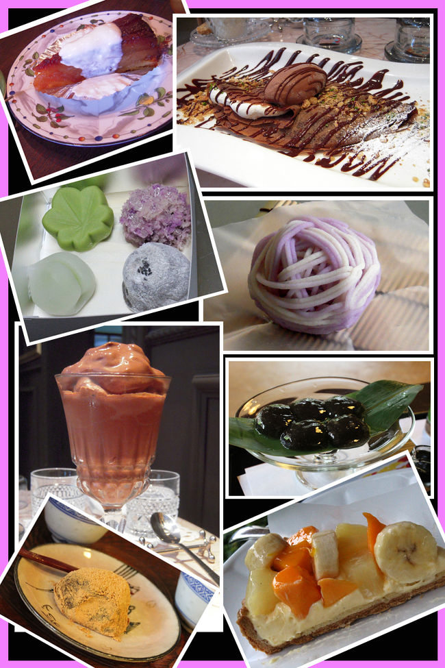 甘いものが大好きな私たち☆<br /><br />和も洋も、どちらでも……美味しいものならOK♪よ。。。<br /><br />そんな訳で、いつの間にやら、京都甘味スペシャルも第四弾に突入ー!<br />京都の老舗和菓子店有り、全国展開するタルト専門店有り、ニューヨーク発のチョコレート専門店有り、、、、のバラエティーに富んだ甘味スペシャルになりました。<br /><br />京都にお越しの際は、ぜひお好みのスイーツで旅の疲れを癒してみませんか。。。(笑)<br /><br /><br />キルフェボン京都 http://www.quil-fait-bon.com/shop.php?tsp=8<br />本家月餅家直正 http://kyoto-brand.com/columns/03091101.html<br />茶寮宝泉 http://www.housendo.com/housen.html<br />塩芳軒 http://www.kyogashi.com/<br />聚洸 http://r.tabelog.com/kyoto/A2605/A260503/26005468/<br />ラ・ヴァチュール http://r.tabelog.com/kyoto/A2603/A260302/26001070/<br />マリベル http://www.mariebelle.jp/<br />嘯月 http://r.tabelog.com/kyoto/A2605/A260503/26001672/