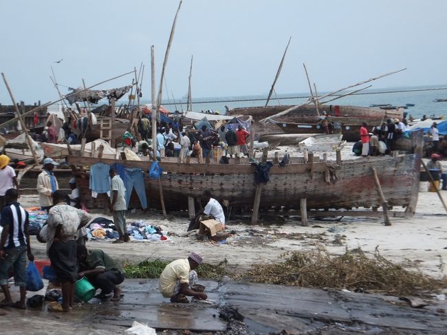 ダルエスサラームの街歩き。Fish MarketやMsasani Slipwayなどに行きました<br /><br />■旅行全体日程<br />1ヶ月の短期間で、西アフリカ、南部アフリカ、東アフリカの計11ヶ国を駆け足で周る旅でした。<br /><br />○西アフリカ（ナイジェリア→ベナン→トーゴ→ガーナ）<br />2011/12/28	水	出国<br />12/29	木	ラゴス<br />12/30	金	ラゴス<br />12/31	土	ラゴス　→　コトヌー<br />2012/1/1	日	コトヌー　→　ロメ<br />1/2	月	ロメ　→　アクラ　→　クマシ<br />1/3	火	クマシ<br />1/4	水	クマシ　→　オブアシ<br />1/5	木	オブアシ　→　タコラディ<br />1/6	金	タコラディ　→　ケープコースト<br />1/7	土	ケープコースト　→　アクラ、テマ<br />1/8	日	アクラ　夜発のフライトでナミビアへ<br /><br />○南部アフリカ（ナミビア→ザンビア→ジンバブエ→南アフリカ）<br />1/9	月	ウィントフック<br />1/10	火	ナミブ砂漠ツアー<br />1/11	水	ナミブ砂漠ツアー<br />1/12	木	ナミブ砂漠ツアー<br />1/13	金	ウィントフック　→　ルサカ<br />1/14	土	ルサカ<br />1/15	日	ルサカ　→　マザブカ　→　リビングストン<br />1/16	月	ビクトリアフォールズ　寝台列車でブラワヨへ<br />1/17	火	ブラワヨ　→　ハラレ<br />1/18	水	ハラレ　→　ヨハネスブルグ　→　キガリ<br /><br />○東アフリカ（ルワンダ、ケニア、タンザニア）<br />1/19	木	キガリ<br />1/20	金	キガリ　→　ナイロビ<br />1/21	土	マサイマラ・ナクル湖ツアー<br />1/22	日	マサイマラ・ナクル湖ツアー<br />1/23	月	マサイマラ・ナクル湖ツアー<br />1/24	火	マサイマラ・ナクル湖ツアー、ナイロビ<br />1/25	水	ナイロビ<br />1/26	木	ナイロビ　→　アルーシャ<br />1/27	金	アルーシャ　→　ザンジバル<br />1/28	土	ザンジバル　→　ダルエスサラーム<br />1/29	日	ダルエスサラーム<br />1/30	月	帰国