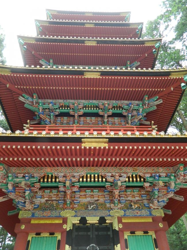 久々の日本への一時帰国。<br />実家の家族と家族旅行に出掛けました!<br />成人してからの我が家の定番旅行先?1になりつつある日光。<br />アレンジは全て父。<br />旅行好き&温泉好き&美味しいもの好きは<br />この両親から受け継いでるいることをあらためて実感する旅になりました。<br />それにしてもよく食べる!!<br />この旅で平行線を保っていた体重が右肩上がりに。。。。<br /><br /><br />■6/18湖畔亭(鴨汁蕎麦)→大笹牧場ソフトクリーム)→日光東照宮→明治の館→日光グルマンズ和牛(ステーキ)<br /> グルマンズ和牛グルメ泊<br /><br />□6/19日光グルマンズ和牛→魚登久(鰻)→笠間(食器)