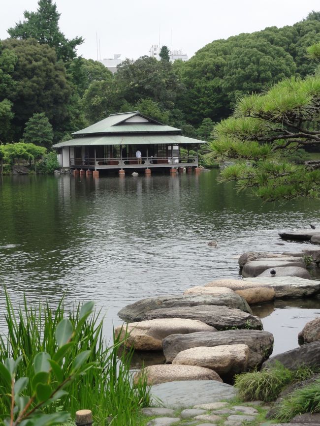 清澄庭園、隅田川大橋から東京スカイツリーを眺め、水天宮へと歩く。<br /><br />清澄庭園は、全国から集めた名石が庭園各所に配置され、池の周りをめぐりながら、建物、三つの島を違った角度で楽しめる。<br />花菖蒲も終わり、アジサイも終了まじかで花好きの人にはさびしいが、なかなか良い日本庭園だった。<br /><br /><br />墨田川大橋の上からは、行きかう色々な船を楽しむ事が出来た。<br />天気が悪く東京スカイツリーはかすんで見えなかったので、好天の時、再度チャレンジしたい。