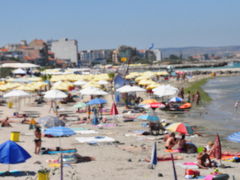 黒海のリゾートのポモリエのビーチ。