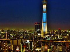 東京スカイツリーの夕～夜景　粋な装い　☆26F《武蔵》ペアシートの眺め