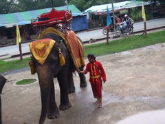 タイ・バンコク　世界遺産のまち。アユタヤで象に乗してもらう。2012秋