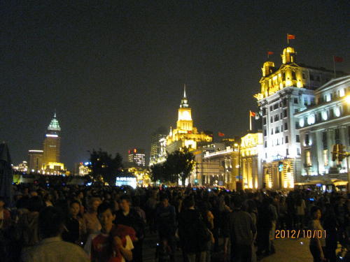 上海の外灘・英国租界・優秀歴史建築・2012年・国慶節の夜