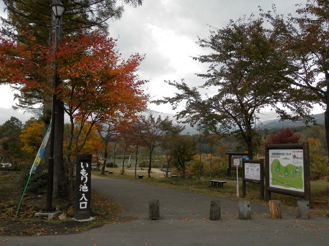 燕温泉～赤倉温泉を抜けて、イモリ池まで走りました。<br />標高７５０ｍの高さに有るいもり池一帯は、以前沼地でしたが、<br />昭和２年に湖底を浚渫して池を広げ現在のいもり池になりました。<br />名前の由来は読んで字の如く、いもりからゆらいしています。<br />昔はいもりが沢山生息していたのでこの名が付いたと言う事ですが、<br />現在は居ないのかな？<br />苗名の滝まで行く予定でしたが、残念ながら天候が悪くなり断念！<br />次回に持越しです。<br /><br />