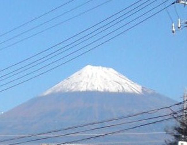 先週末に富士山頂で降ったと思われる雪。<br />大沢崩れの部分には積雪量が少ないのか？<br />雪との境のラインが面白いと思い今朝撮影しちゃいました。<br />久々の富士山写真アップ。<br />本格的な冬到来です。