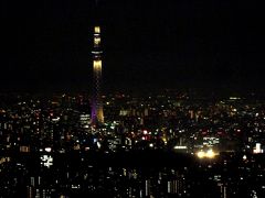 家族旅行2012秋・初めて関東方面へ07夕食に立ち寄ったサンシャインシティ展望台からの夜のスカイツリー
