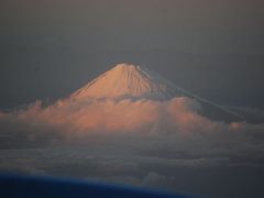 夕焼け富士を空撮