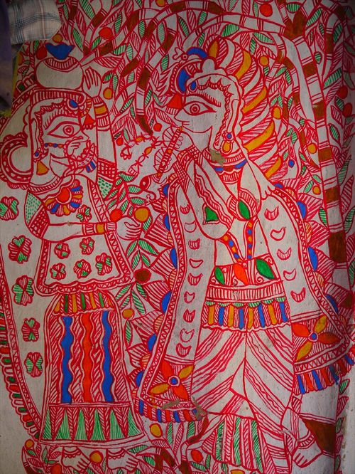ミティラー画(原画) インド 激安ハンドメイド・手芸 - ミティラー画(原画) インド