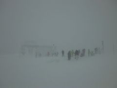 吹雪の中での蔵王スキー