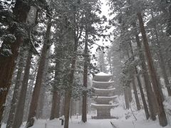 雪中の名所巡りは体力使います(羽黒山五重塔、山寺)