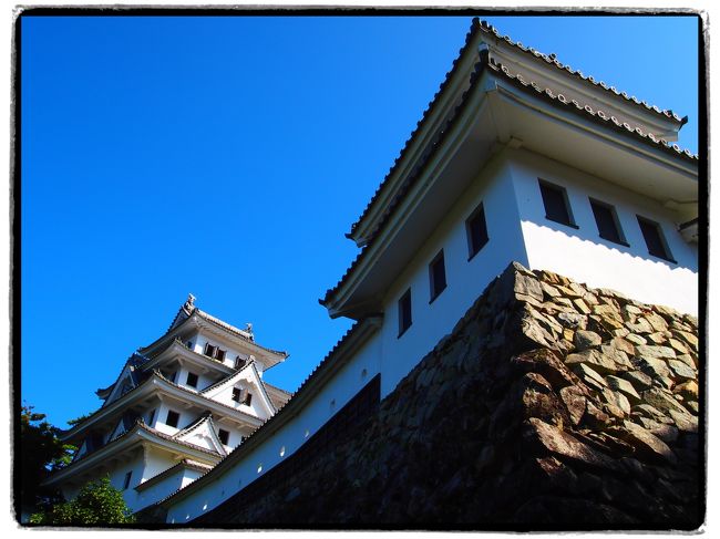 【１泊２日の旅③。郡上八幡城登城】<br /><br />岐阜県をゆく旅の２日目は、岐阜駅前から一気に北上し、長良川上流に位置する清らかな流れに包まれた城下町・郡上八幡へ。<br /><br />最初に、戦国時代に築城され、作家・司馬遼太郎先生の『街道をゆく ４ 郡上・白川街道』において「隠国（こもりく）の城」と評された山城・郡上八幡城へ登ってみます♪<br /><br />秋晴れの青い空の下、美しい緑に包まれた白亜のお城がとても印象的で、天守閣最上階から眺める郡上八幡の城下町も、とても素晴らしかったです☆<br /><br />〔旅の行程〕<br />・岐阜駅前 ～ 郡上八幡城下町プラザ ～ 郡上八幡城 ～ 岸劔神社 ～ 秋葉三尺坊悟竹院 <br /><br />【旅行記その１】～太閤秀吉の出世城・墨俣一夜城へ～<br />　http://4travel.jp/traveler/akaitsubasa/album/10737377/<br />【旅行記その２】～織田信長の天下布武の拠点・岐阜城へ～<br />　http://4travel.jp/traveler/akaitsubasa/album/10737636<br />【旅行記その４】～名水の里・郡上八幡をゆく②　清流に包まれた城下町を歩く～<br />　http://4travel.jp/traveler/akaitsubasa/album/10743663/<br />【旅行記その５】～「うだつのあがる」町並み・美濃町重要伝統的建造物群保存地区を歩く～<br />　http://4travel.jp/traveler/akaitsubasa/album/10746723/<br /><br /><br />〔尾張名古屋歴史紀行〕<br />・桶狭間への道程を巡り、夕闇に浮き出る名古屋城を眺める<br />　http://4travel.jp/traveler/akaitsubasa/album/10685782/<br />・木曽川日本ライン下りと犬山に残る国宝建築を巡る<br />　http://4travel.jp/traveler/akaitsubasa/album/10687728/