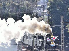 ＳＬの旅シリーズ第24回目,大井川鐵道本線 ”お正月バージョン 日章旗付の　C11 190号機”　俯瞰撮影編