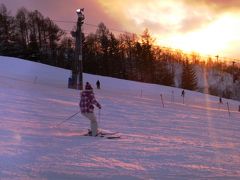 2013.2 「夕張マウントレースイスキー場」、夕日の中を滑る！