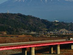 富士川SAから清水へ　さった峠Walkに向かうバスで　☆富士山がくっきり