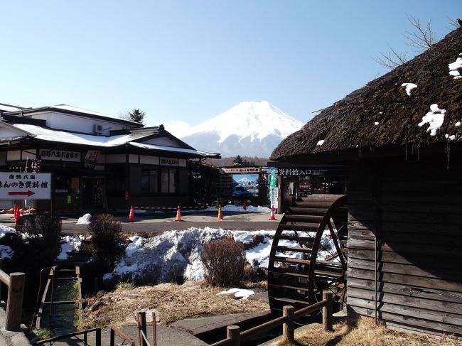 数年ぶりに富士山を存分に見たくなり、<br />富士五湖から箱根の温泉へドライブに<br />出かけました。<br />天気にも恵まれ富士山を色んな角度で<br />眺める事が出来ました。<br />特に、「忍野八海」は風情があって<br />とても印象の残る場所となりました。