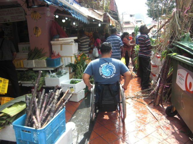大阪にある国際障害者交流センター「ビッグアイ」のトラベルサロンで、シンガポール旅行に行ってきました。参加者は、計７名（車いす４名、杖１名を含む）です。