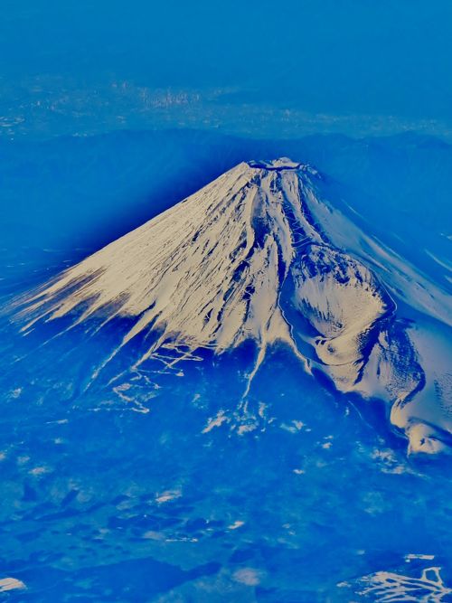 富士山 JAL919-2Kから俯瞰 明瞭なり ☆雲海も感動的！』富士(静岡県)の