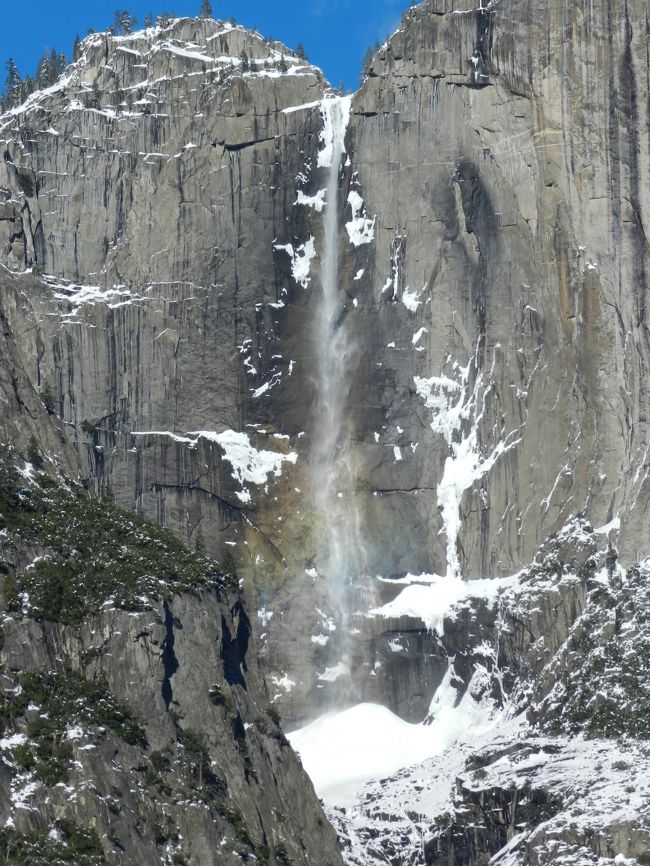 ツアーバスは、ヨセミテ国立公園の中心にあるビジターセンターに到着し、ここでは約1時間半の時間をとってくれました。<br /><br />先ほど遠望で見た『ヨセミテ滝（Yosemite Falls）』ですが、改めて近付いて見ることができるので、JOECOOL夫婦はワクワク♪<br />実際に近くで見る滝は、想像をはるかに超える素晴らしさでした！！<br /><br />ダイジェスト版旅行記はこちら→http://4travel.jp/traveler/joecool/album/10739311/