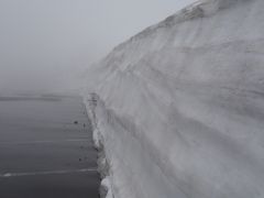 望岳台は霧と雪に覆われていて，なにも見えなかった。