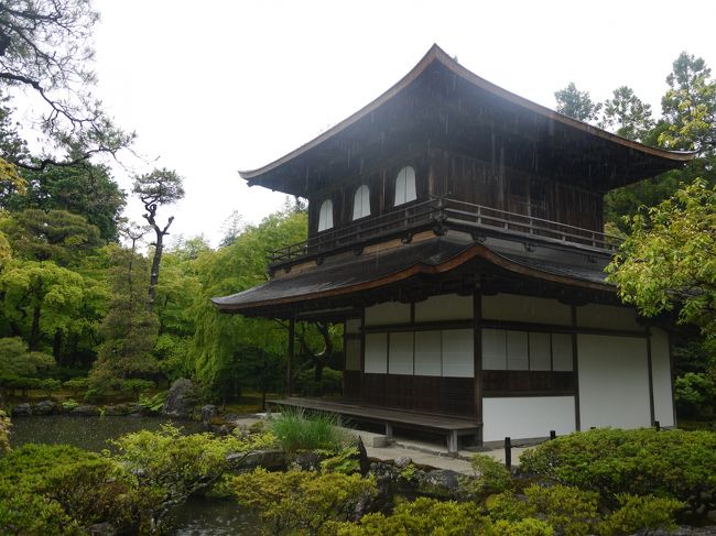 土日1泊2日で京都へ行ってきました。<br />1人なので食事は好きなものを、ということでラーメン！<br />念願だった天下一品の総本店来店を軸に初日は銀閣寺〜哲学の道〜南禅寺へ。<br />雨と新緑の京都は、束の間の休日に静かな時間を与えてくれました。