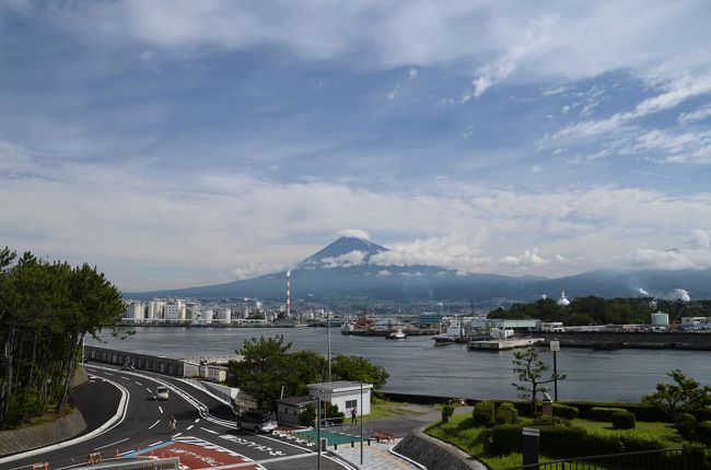“祝・富士山世界遺産の登録”<br />各地で祝賀ムードが盛り上がっています。<br /><br />早朝、トイレに起きた時、富士山が見えました。<br />今日、富士山が世界遺産に登録されるかもしれない日なので富士山を撮って来ました。(笑)<br />本栖湖か田貫湖へ行こうとしましたが、やはり地元の方が…と思い、いつも通りの散歩にしました。<br />但し、富士山がよく見えろ方が良いと言うことでコースを変えてみました。<br />後は旅行記で…。 <br />第二弾は、“ふじのくに田子の浦みなと公園”です。<br /><br />★富士市役所のHPです。<br />http://www.city.fuji.shizuoka.jp/index.htm 