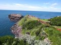 2013.7下関北部旅行5-青い海の「竜宮の潮吹」，海の見える美しい「東後畑棚田」