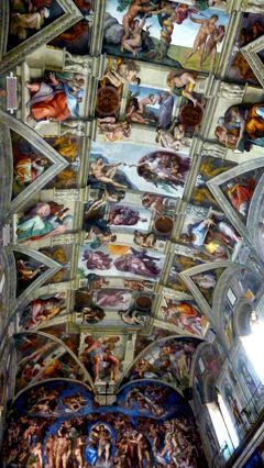 第２部ヴァチカンを飾る４人の天才を巡るローマ美術散歩14ヴァチカン市国その3システィーナ礼拝堂のミケランジェロ作"天地創造"と"最後の審判"