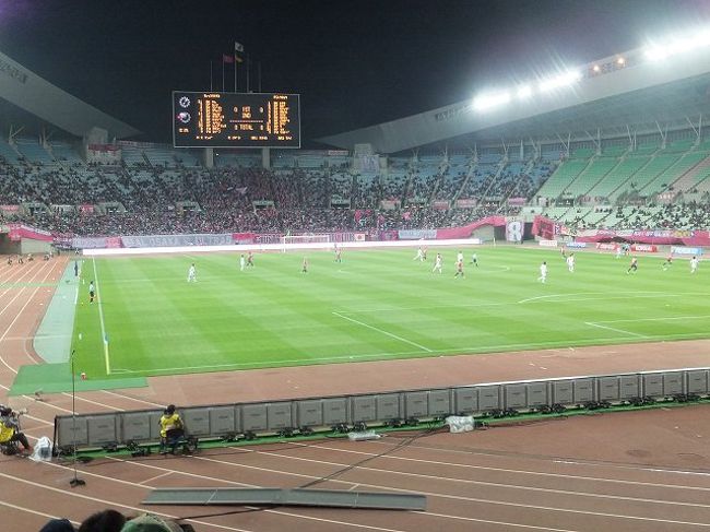 平日の中日、水曜日に大阪・長居スタジアムで試合があると言うことで、午後から大阪に向かい弾丸で東京に戻ってくると言う日程で観戦をしてきました。<br />大阪に午後の飛行機で飛び、紅葉が終わりかけの京都を少しブラブラしてから試合観戦。東京へは大阪発0時過ぎの寝台特急で東京へ。翌朝7時には東京に到着し、そのまま何事もなく仕事に行くことができました。