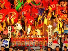 八戸三社大祭01　前夜祭a 日本一の山車まつり！開幕　☆太鼓・囃子の音も高らかに