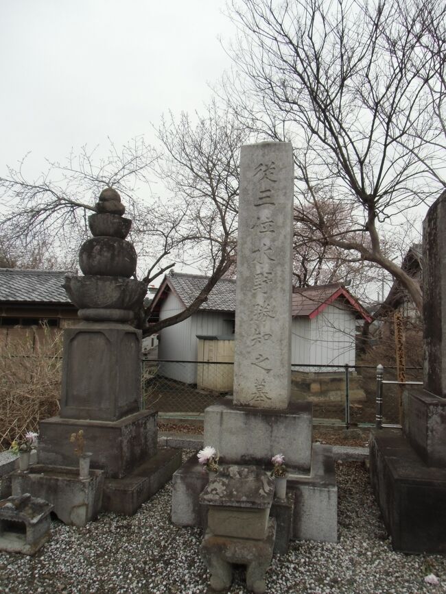 鎌倉時代からの名門で藤原秀郷(ふじわら・ひでさと)の末裔と称される結城氏15代結城政朝(ゆうき・まさとも)が栃木市の大中寺の禅師を開山とし、結城城西側の地に玉岡山・永正寺として創建、その後寺号の変遷を経て、慶長4年(1599)18代結城秀康(ゆうき・ひでやす=徳川家康二男)によって寺号が改称され、その後藩主となった水野氏の第十代水野勝知の菩提寺ともなった孝顕寺(こうけんじ、茨城県結城市結城)を訪問しました。当寺の境内に建てられた説明板には次のように紹介されています。 『 孝 顕 寺孝顕寺(こうけんじ)は天女山永正禅林泰陽院孝顕寺と称する漕洞宗の寺院です。永正12年(1515)、結城の西側の玉岡の地に結城家15代政朝(まさとも、1479~1547)によって独峰曇聚(どくほうどんじゅ)を開山として建立され、当初は永正寺と称しました。その後17代晴朝(はるとも、1534~1614)が弁天島(立町)の地を寄進し、18代秀康(ひでやす、1574~1607・徳川家康二男)によって現在の孝顕寺が建立され、政朝の法名が「永正寺殿宗明孝顕寺大居士」であることから孝顕寺と改称されました。元禄13年(1700)に結城藩主となった水野氏も本寺を菩提寺とし、境内には幕末の藩主、水野勝知(みずの・かつとも、1838~1919)の墓があります。なお境内の西側には秀康が城の西側に新たに新城下町を建設した際に、周囲にめぐらせた御朱印堀の一部が残されています。 ( 略 ) 平成22年3月 結城市教育委員会 』
