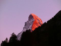 スイスハイキング２０１３・１０日目：マッターホルンの夕焼け