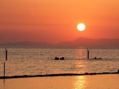 台風去って夕日観る　パート?