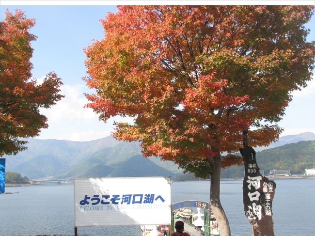 紅葉には少し早いけれど、美味しいものを食べて<br />温泉に入ってゆっくりできれば。<br />そして、富士山も見られればいいかなぁと、<br />河口湖まで秋の旅行に行ってきました。