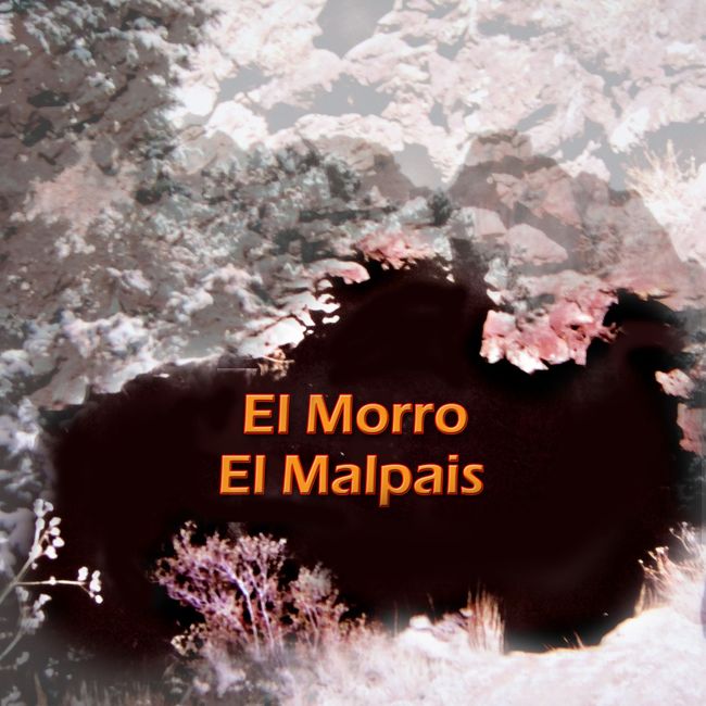 ニューメキシコ州の西側に　エル　モロー（El Morro）と　エル　マルパイス(El Malpais) と云う国定公園があります。<br /><br />１９９９年５月１日にその２公園を観光しました。　　エル　モロー(El Morro) はスペイン語の　きりたつ岩、２００フィート　の岩を表しています。<br /><br />エル　マルパイス(El Malpais) は　スペイン語で　悪い土地、火山岩で覆われた土地は　荒れた、農業に適していない地。　　溶岩で出来た洞穴が至る所にありました。<br /><br />写真は　雪景色と洞穴を合わせたもの。