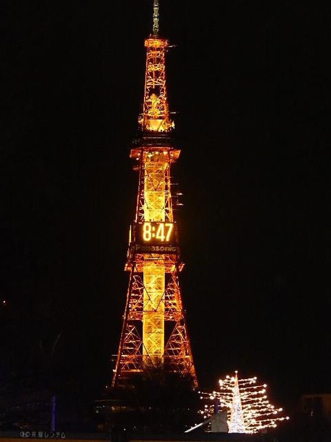 大通り公園さっぽろホワイトイルミネーション　ミュンヘンクリスマス市2013年すすきの 海鮮ランチ激戦区LOBATA魚一心　石屋製菓CandyLABO　ISHIYA CAFE のパンケーキ～円山動物園ララママの変顔(^^おちゃめなキンちゃんギンちゃん