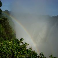 ビクトリアの滝を間近に眺め、晴れと雨の境目を体験