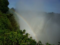 ビクトリアの滝を間近に眺め、晴れと雨の境目を体験