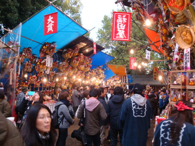 大宮氷川神社の十日市は歴史ある伝統の行事で、多くのおや露店で賑わいます。<br />今年は午前中の雨も上がったので、カメラを持ってでかけました。<br />いつもは家族と一緒だったりで行動範囲も小さめですが、今回はｳｫｰｷﾝｸﾞも兼ねて往復約3時間の街歩きでした。