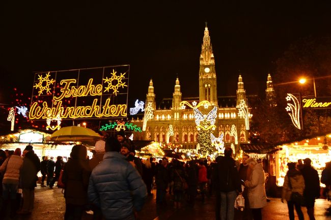 今年もやってきました！<br /><br />クリスマスが待ちきれなくなる、にぎやかなクリスマスマーケットの季節。<br /><br />去年はミュンヘンに行きましたが、今年はオーストリアのウィーンへ。<br /><br />メインの市庁舎前のマーケットや、世界遺産のシェーンブルン宮殿のマーケットなど、いくつかのマーケットを巡ることに。<br /><br />きらきら輝くイルミネーションはもちろん、おいしい食べ物、たのしそうに過ごす人々、かわいい雑貨に出会うたび、心が躍る踊る〜♪<br /><br />あといくつ寝るとクリスマス！？<br /><br />ヨーロッパの寒くて暗くて長ーい冬も、いっきに楽しくなっちゃう！クリスマスの魔法にかかった旅となりました。<br /><br />