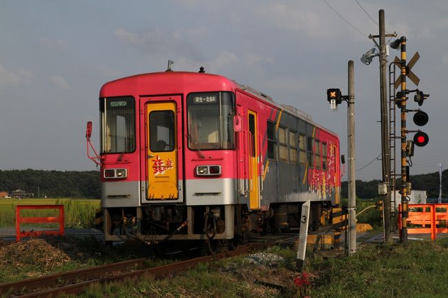 先日、神戸新聞で兵庫県加西市にある北条鉄道の法華口駅、播磨下里駅、長駅の３つの駅が、国登録有形文化財に指定されるという記事を目にしました。<br /><br />神戸新聞HP<br />http://www.kobe-np.co.jp/news/hokuban/alacarte/201311/0006500166.shtml<br /><br />これら３つの駅は、いずれも大正年間に建てられた木造駅舎が現存しており、これらの駅舎と石造りのプラットホーム、そして法華口駅の木造トイレが登録有形文化財として国に指定されることになったようです。<br />そして、１２月２２日　日曜日、この法華口駅近くにある西国二十六番札所、法華山一乗寺にある国宝三重塔、これを模した「法華口三重塔」が設置され、これを記念した式典が開催されるということを聞き、冬の北条鉄道を訪ねてみることにしました。<br /><br />北条鉄道は、兵庫県小野市にあるJR加古川線粟生駅から加西市の北条町駅間、13.6kmをディーデルカーが走るローカル線、兵庫県と加西市が旧国鉄から運営を引き継いだいわゆる第３セクターの鉄道です。始発の粟生駅と終点の北条駅以外の中間にある、網引、田原、法華口、播磨下里、長、播磨横田の各駅はいずれも無人駅、乗車の際、整理券を取り、降車時に運転手さんに料金を支払う、いわゆるレールバスとでも言うのでしょうか、ワンマンバスのようないう形式が取られています。<br /><br />さて、この日は朝10時から式典として三重塔落慶法要が始まり、カレーや豚汁、たこ焼きなどが無料で振舞われ、また、地元の団体による「播州あばれ太鼓」などが披露されるなど、結構な賑わいでした。