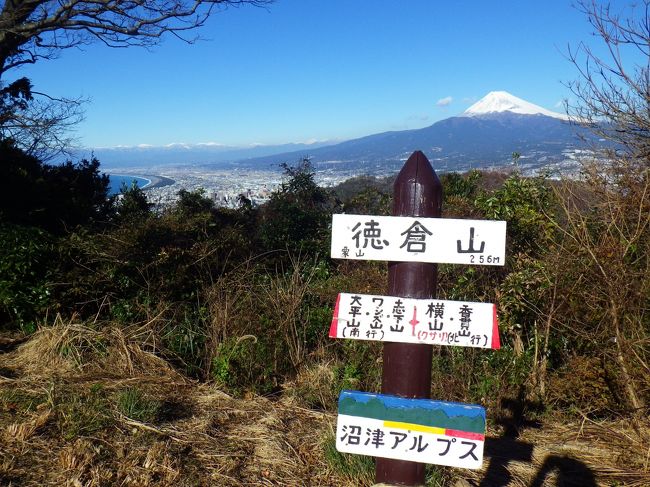 ○○アルプスと名のつく山は実はたくさんあります。<br />３０００ｍ超の北アルプス、南アルプス、中央アルプス以外にも<br />鎌倉アルプス、三浦アルプス、播磨アルプスなどなど。<br /><br />２０１３年の登り納めは、そんなアルプスの１つ、沼津アルプスへ行って来ました。<br />標高３００ｍほどの低山が７つ連なっていて、帰りには温泉に入って<br />忘年会でもしよう♪と軽〜いノリで行ったのですが・・<br />意外にキツくて疲れました(〃´o｀)=3<br /><br />でも富士山と駿河湾の青い海を眺めながら縦走できる、気持ちのいい山で<br />２０１３年を締められて楽しかったです。<br />