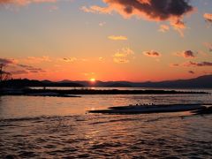 琵琶湖の夕陽