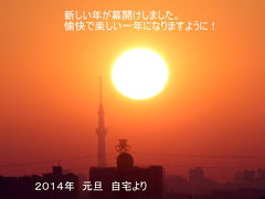 2014年　1月　謹賀新年　「初日の出と東京スカイツリー」　～昨年の10-12月のレビュー～　