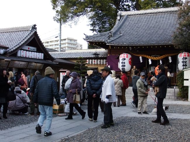 今日は、伊奴神社の左義長です。<br /><br />午前中に左義長の儀式は終わってしまった様です。<br /><br />古来より、焼納の浄火で焼いた餅を食べると、１年間無病息災で暮らせると言い伝えられております。<br /><br />午後に参拝したのですが、境内は、お醤油をつけたお餅を焼く香ばしい匂いにつつまれてました。<br /><br />私も早速、ご本殿に参拝後、切り分けの鏡餅を炭火で焼きながら、元気な１年を祈念しつつ美味しくいただきました。<br /><br />注：撮影当時、ペット連れも参拝されてましたが、<br />現在は、聖域のためご遠慮願ってるとのこと。<br />よろしくお願いいたします。