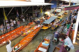 2013冬、タイ王国旅行記2(29/34)：2月6日(4)：ダムヌン・サドアク、水上マーケット、階上からの水上の眺め