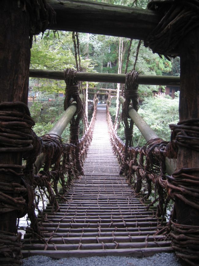 四国の山中に夢の吊橋が存在する。その名もかずら橋。<br />