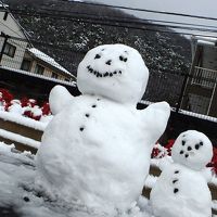 20年ぶりの大雪となった岡山で、雪だるまめぐり